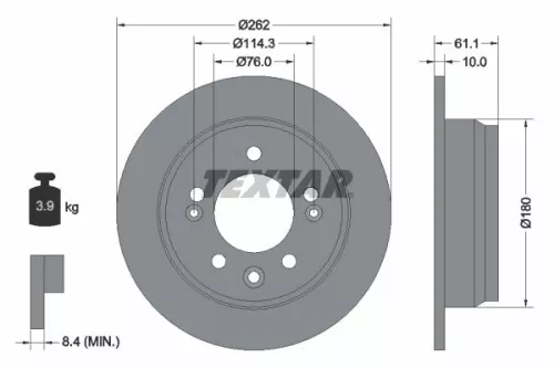 Remschijf TEXTAR 92161703)