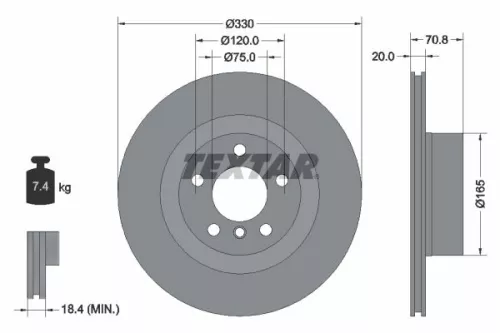Remschijf TEXTAR 92256303)