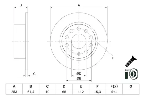 Brake Disc BOSCH 0 986 479 E00)