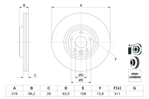 Remschijf BOSCH 0 986 479 E62)