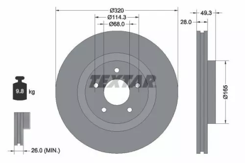 Remschijf TEXTAR 92299403)