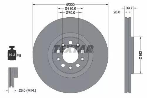 Remschijf TEXTAR 92351103)
