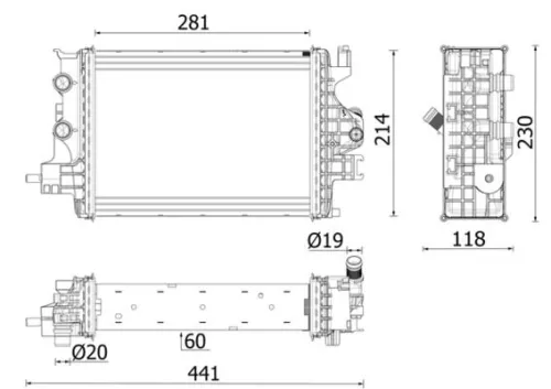 Radiator, motorkoeling MAHLE CR 2634 000P)