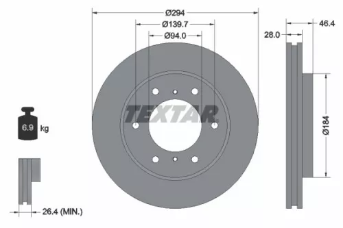 Remschijf TEXTAR 92180205)