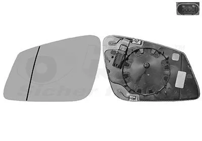 Spiegelglas, buitenspiegel VAN WEZEL 0617867U)
