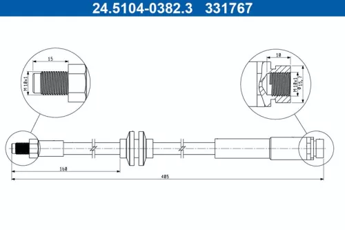 Brake Hose ATE 24.5104-0382.3)