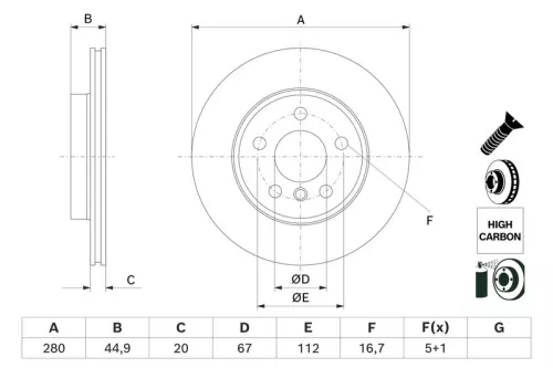 Remschijf BOSCH 0 986 479 H70)