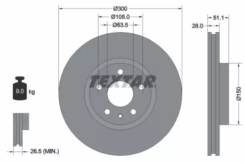 Remschijf TEXTAR 92268605)