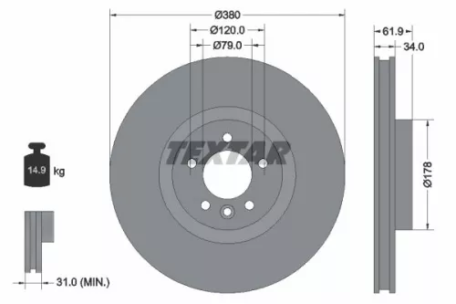 Brake Disc TEXTAR 92235605)