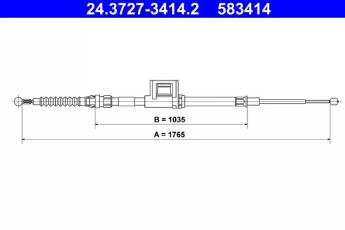 Kabeltrek, parkeerrem ATE 24.3727-3414.2)