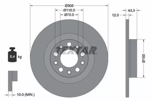 Remschijf TEXTAR 92351003)