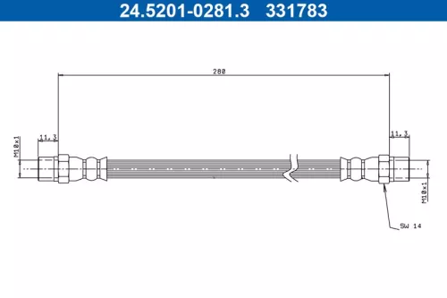 Brake Hose ATE 24.5201-0281.3)