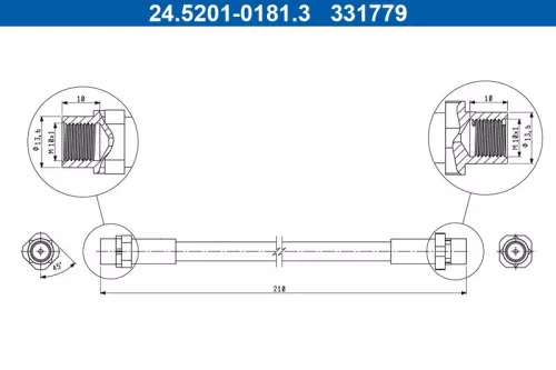Brake Hose ATE 24.5201-0181.3)