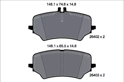 Remblokkenset, schijfrem TEXTAR 2640201)