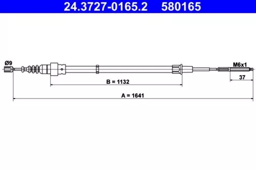 Cable Pull, parking brake ATE 24.3727-0165.2)
