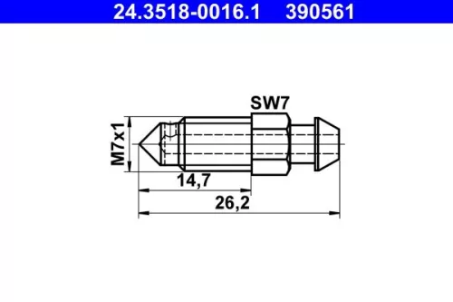 Ontluchtingsschroef/klep ATE 24.3518-0016.1)