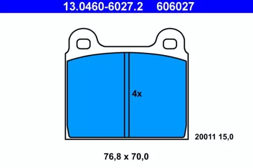 Brake Pad Set, disc brake ATE 13.0460-6027.2)