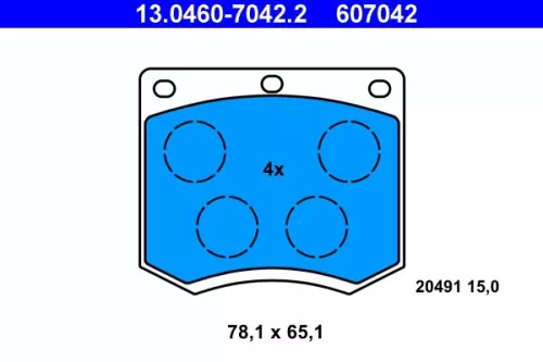 Brake Pad Set, disc brake ATE 13.0460-7042.2)
