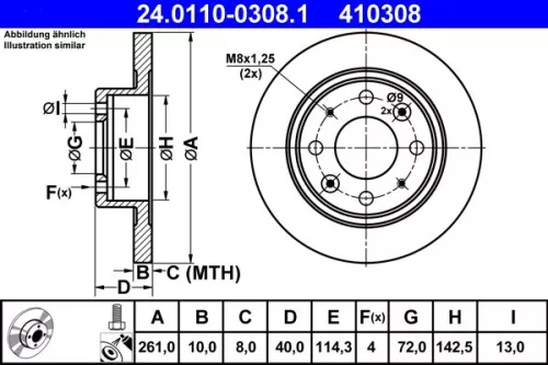 Remschijf ATE 24.0110-0308.1)
