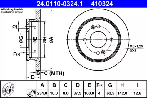 Remschijf ATE 24.0110-0324.1)