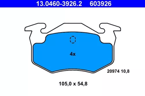 Brake Pad Set, disc brake ATE 13.0460-3926.2)