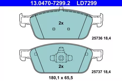 Brake Pad Set, disc brake ATE 13.0470-7299.2)