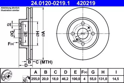 Remschijf ATE 24.0120-0219.1)