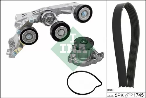 Water Pump + V-ribbed Belt Kit Schaeffler INA 529 0148 30)