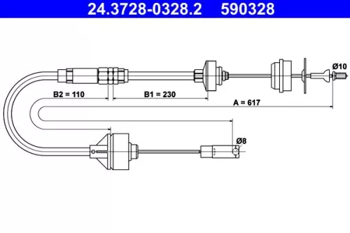 Cable Pull, clutch control ATE 24.3728-0328.2)