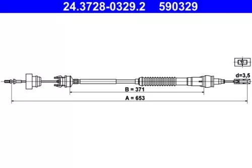Cable Pull, clutch control ATE 24.3728-0329.2)