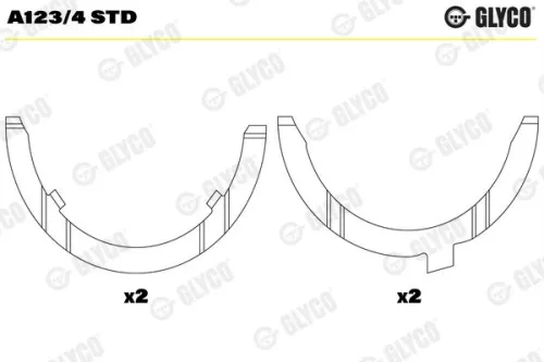 Spacer, crankshaft GLYCO A123/4 STD)