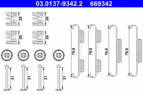 Accessoirekit, parkeerremblokken ATE 03.0137-9342.2)