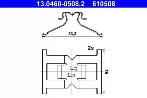 Accessoirekit, schijfremblokken ATE 13.0460-0508.2)