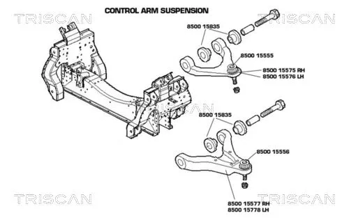 Draagarm/achterwielophanging TRISCAN 8500 15577)