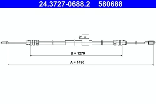 Kabeltrek, parkeerrem ATE 24.3727-0688.2)