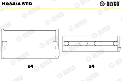 Krukaslager GLYCO H034/4 STD)