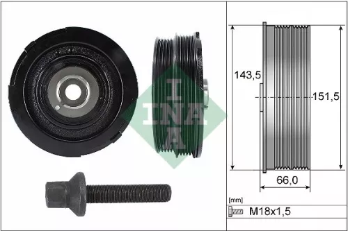 Riempoelieset, krukas Schaeffler INA 544 0069 20)
