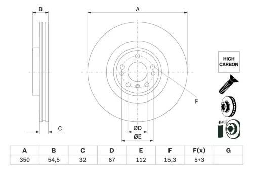 Remschijf BOSCH 0 986 479 E99)