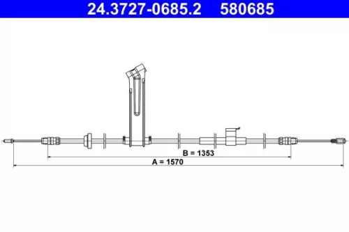 Kabeltrek, parkeerrem ATE 24.3727-0685.2)