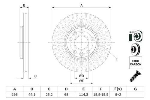 Brake Disc BOSCH 0 986 479 E77)
