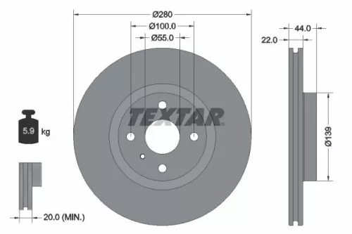 Remschijf TEXTAR 92304205)