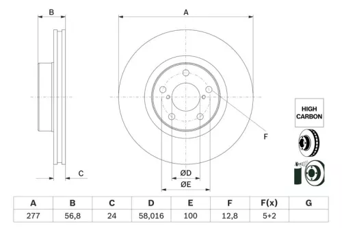 Remschijf BOSCH 0 986 479 E69)