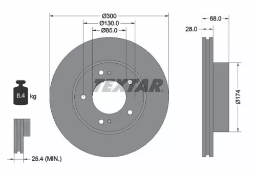 Remschijf TEXTAR 92203003)