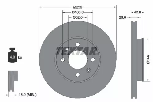 Remschijf TEXTAR 92295403)