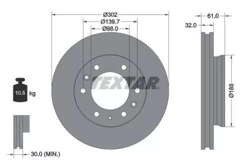 Remschijf TEXTAR 92253403)