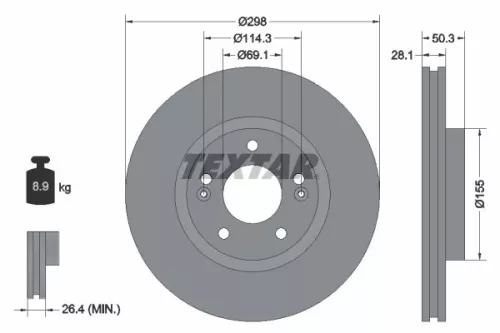 Remschijf TEXTAR 92253603)