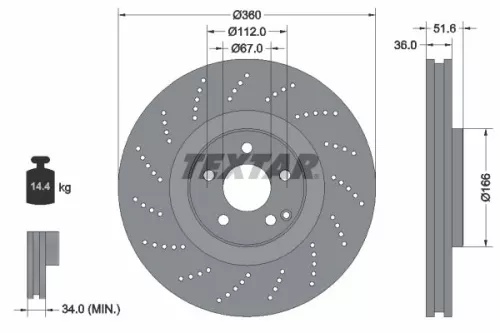 Remschijf TEXTAR 92283905)