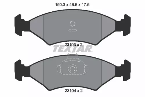 Brake Pad Set, disc brake TEXTAR 2310301)