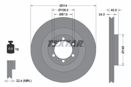 Remschijf TEXTAR 92144803)