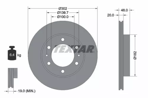Remschijf TEXTAR 92080400)